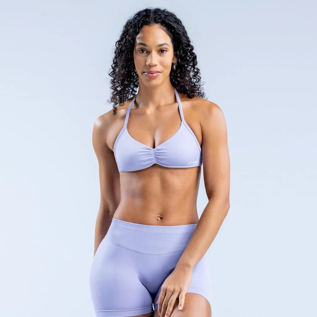 Impact Strappy Bra & Shorts Set - Sleek and Supportive Activewear in Plain Coral Color for Women Workout Running Clothes Athletic Sports Clothing Fitness Suit Skinny Sportswear Mesh Athleisure