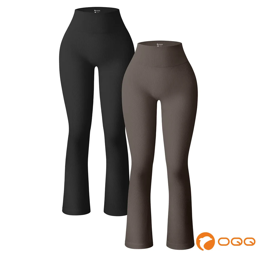 Women'S Yoga Pants Ribbed Seamless Workout High Waist Bell Bottoms Flare Leggings Comfort
