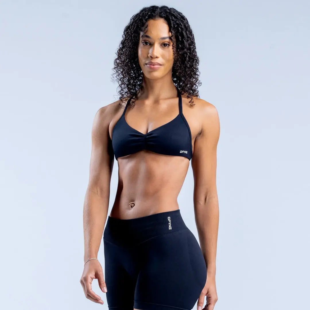 Impact Strappy Bra & Shorts Set - Sleek and Supportive Activewear in Plain Coral Color for Women Workout Running Clothes Athletic Sports Clothing Fitness Suit Skinny Sportswear Mesh Athleisure