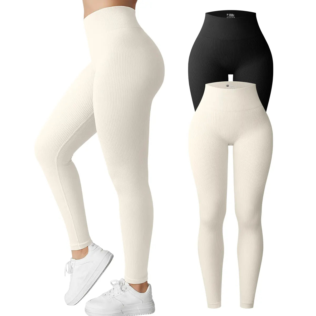 Women'S Yoga Pants Ribbed Seamless Workout High Waist Bell Bottoms Flare Leggings Comfort