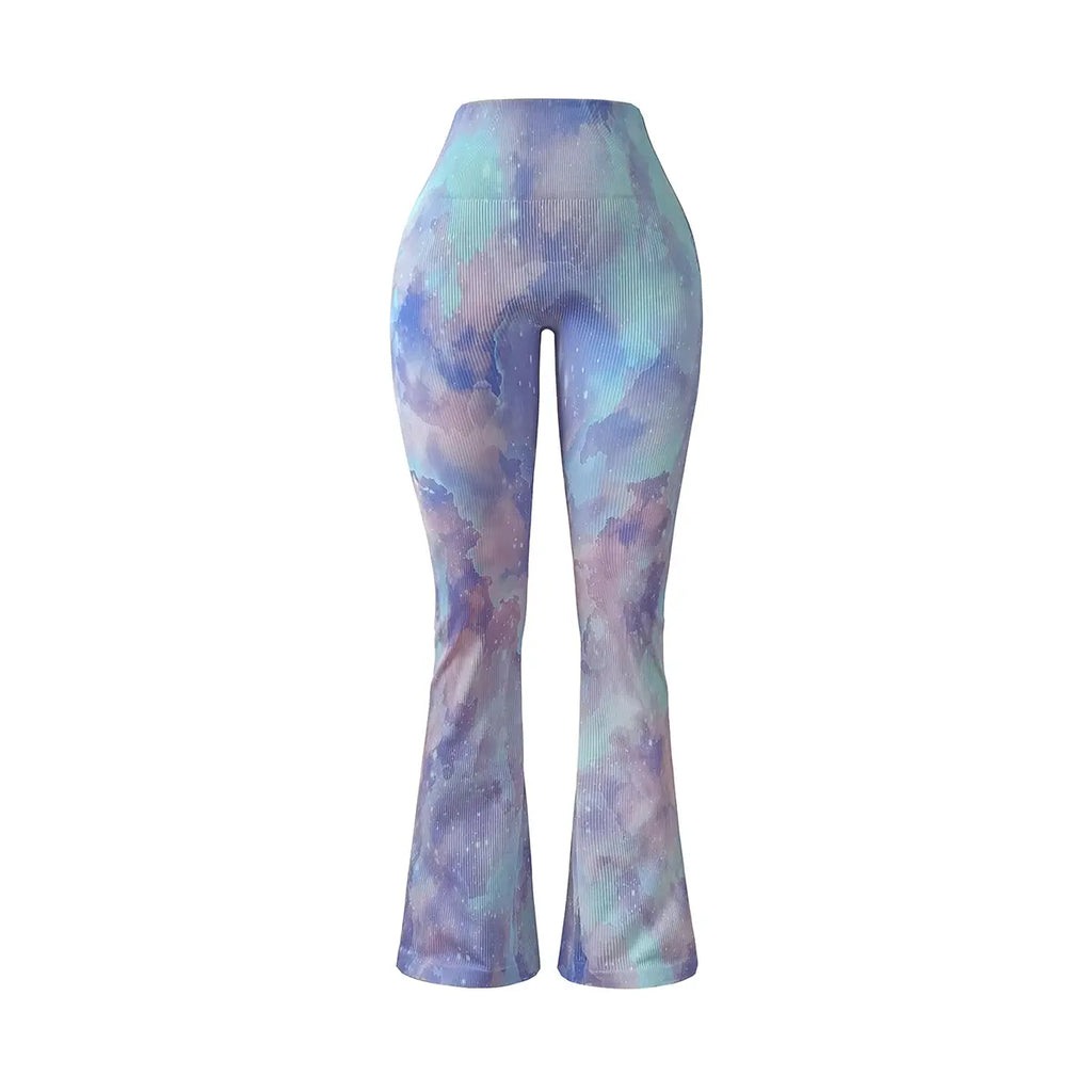 Women'S Yoga Pants Ribbed Seamless Workout High Waist Bell Bottoms Flare Leggings Comfort