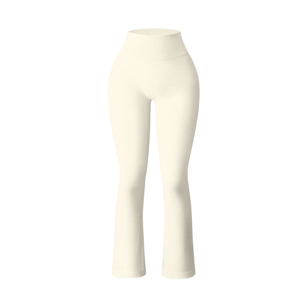 Women'S Yoga Pants Ribbed Seamless Workout High Waist Bell Bottoms Flare Leggings Comfort