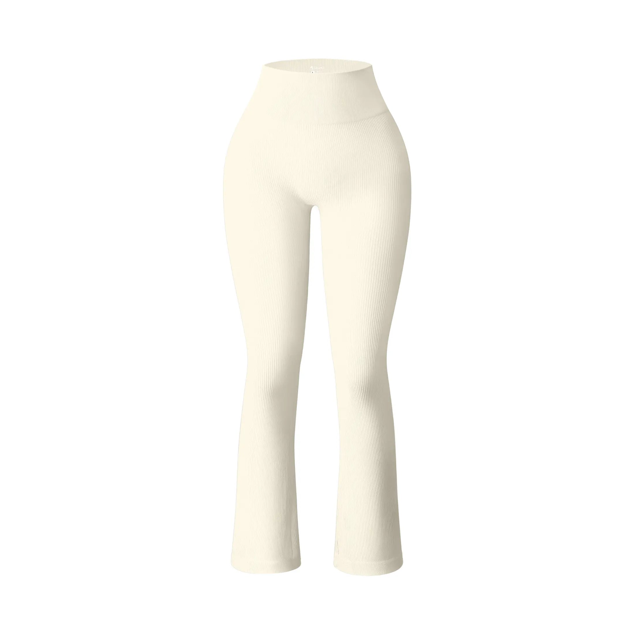Women'S Yoga Pants Ribbed Seamless Workout High Waist Bell Bottoms Flare Leggings Comfort