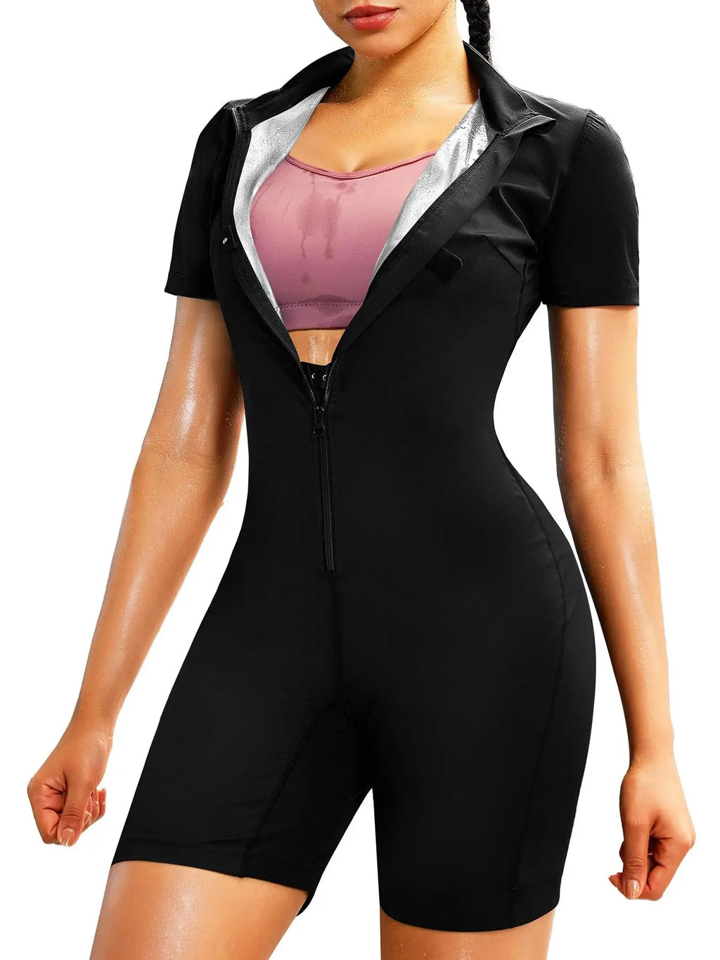 Women'S Sauna Shaping Bodysuit, 5-Time Sweat-Wicking Jumpsuit Women'S Waist Trainer Belly Fat Workout Sportswear, Fitness Activewear, Athletic Style Activewear
