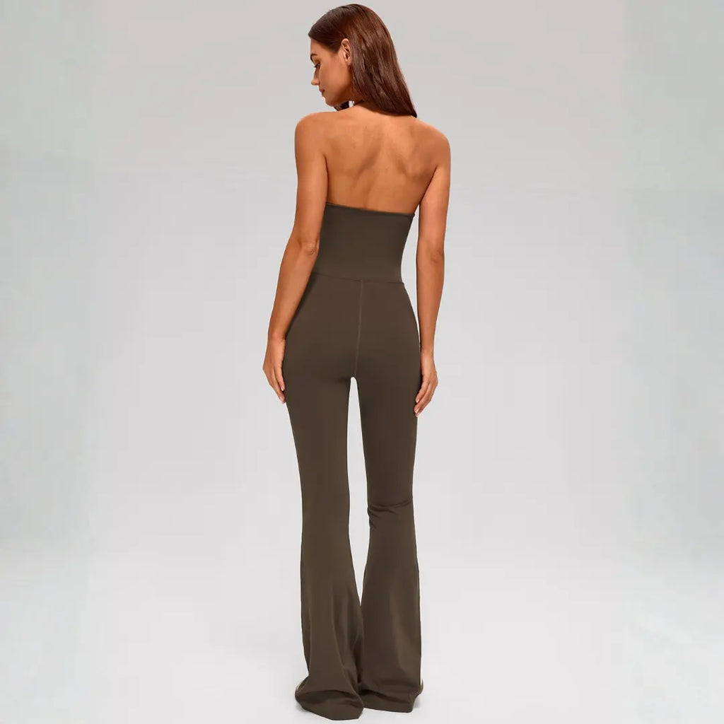 Women'S Backless Halter Sports Jumpsuit Tummy Control Buttery Soft Activewear for Daily Wear & Training