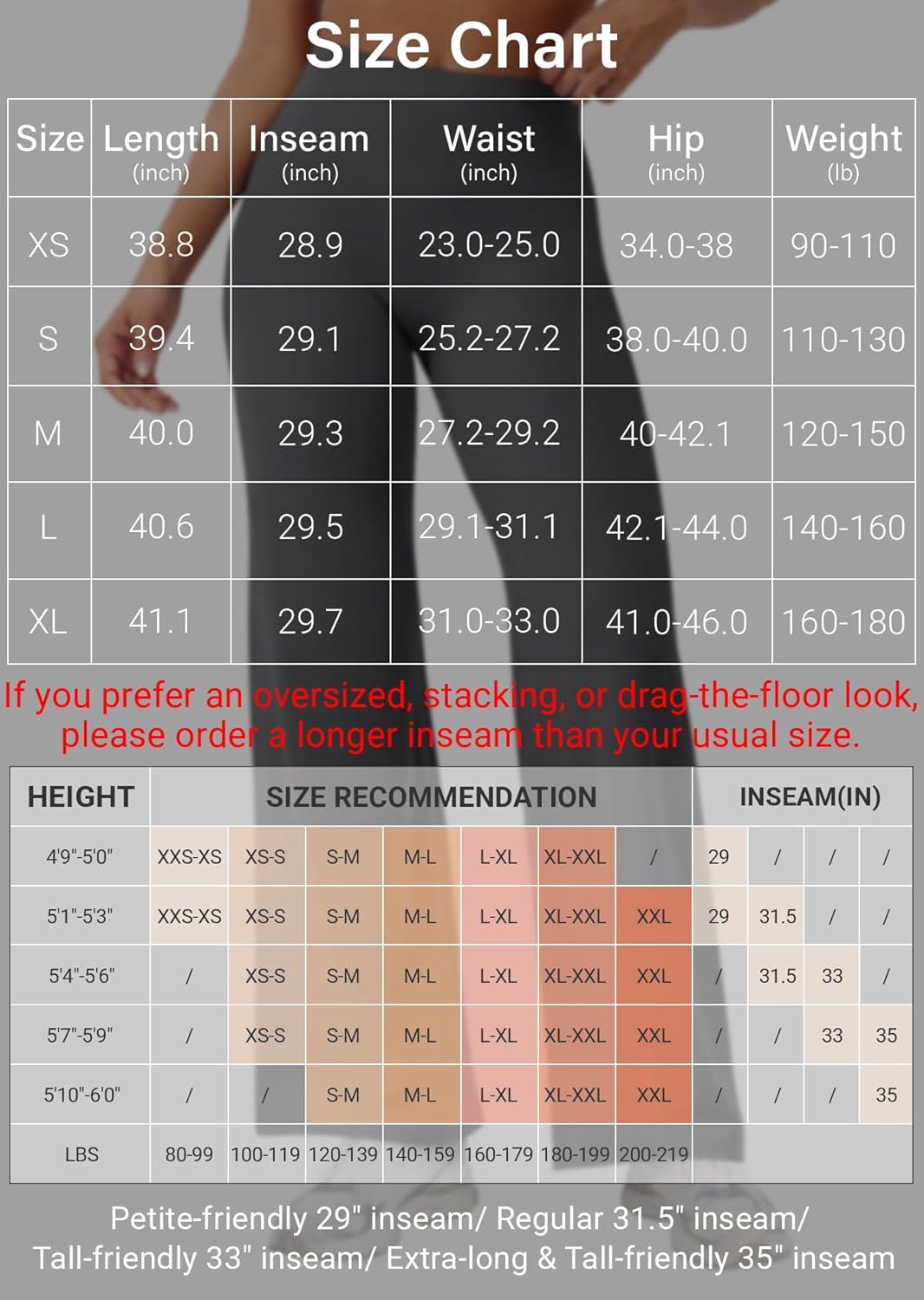 Women's High Waist No Front Seam Straight Leggings - 29"/31.5"/33"/35" Buttery Soft Gym and Yoga Pants