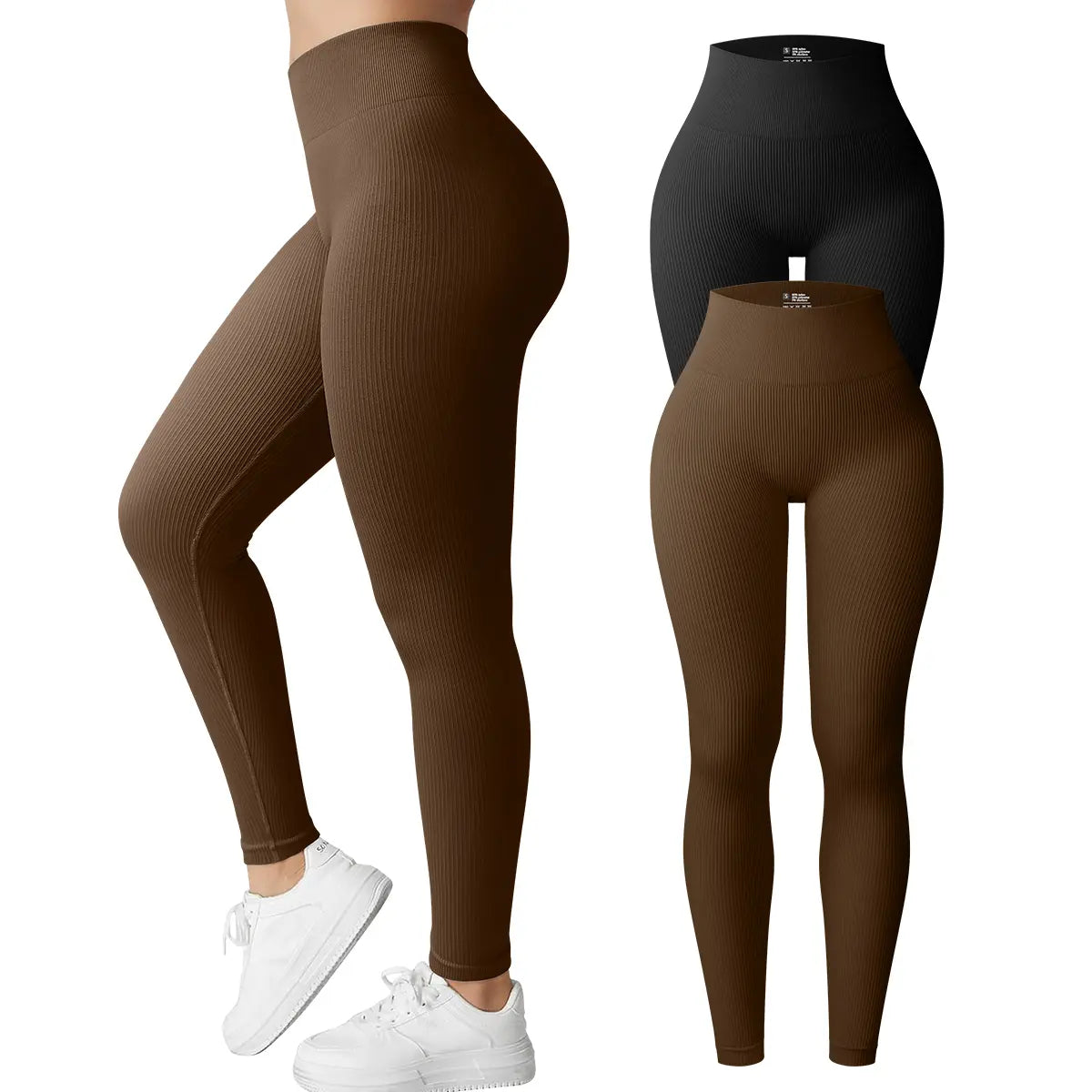 Women'S Yoga Pants Ribbed Seamless Workout High Waist Bell Bottoms Flare Leggings Comfort