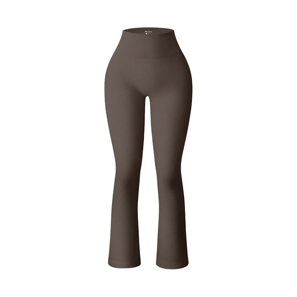 Women'S Yoga Pants Ribbed Seamless Workout High Waist Bell Bottoms Flare Leggings Comfort