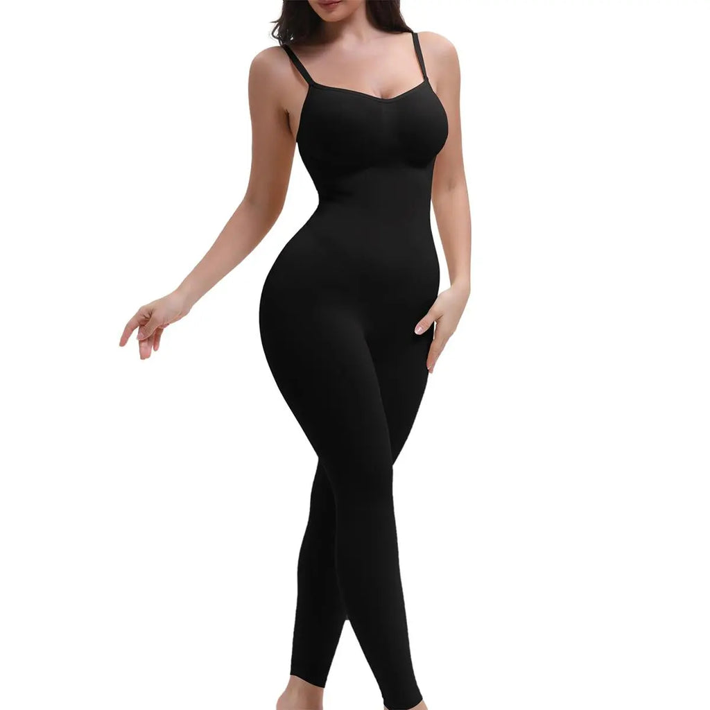 Full Body Shapewear Tummy Control High Waisted Leggings Stretchy Bodysuit Black Sculpting