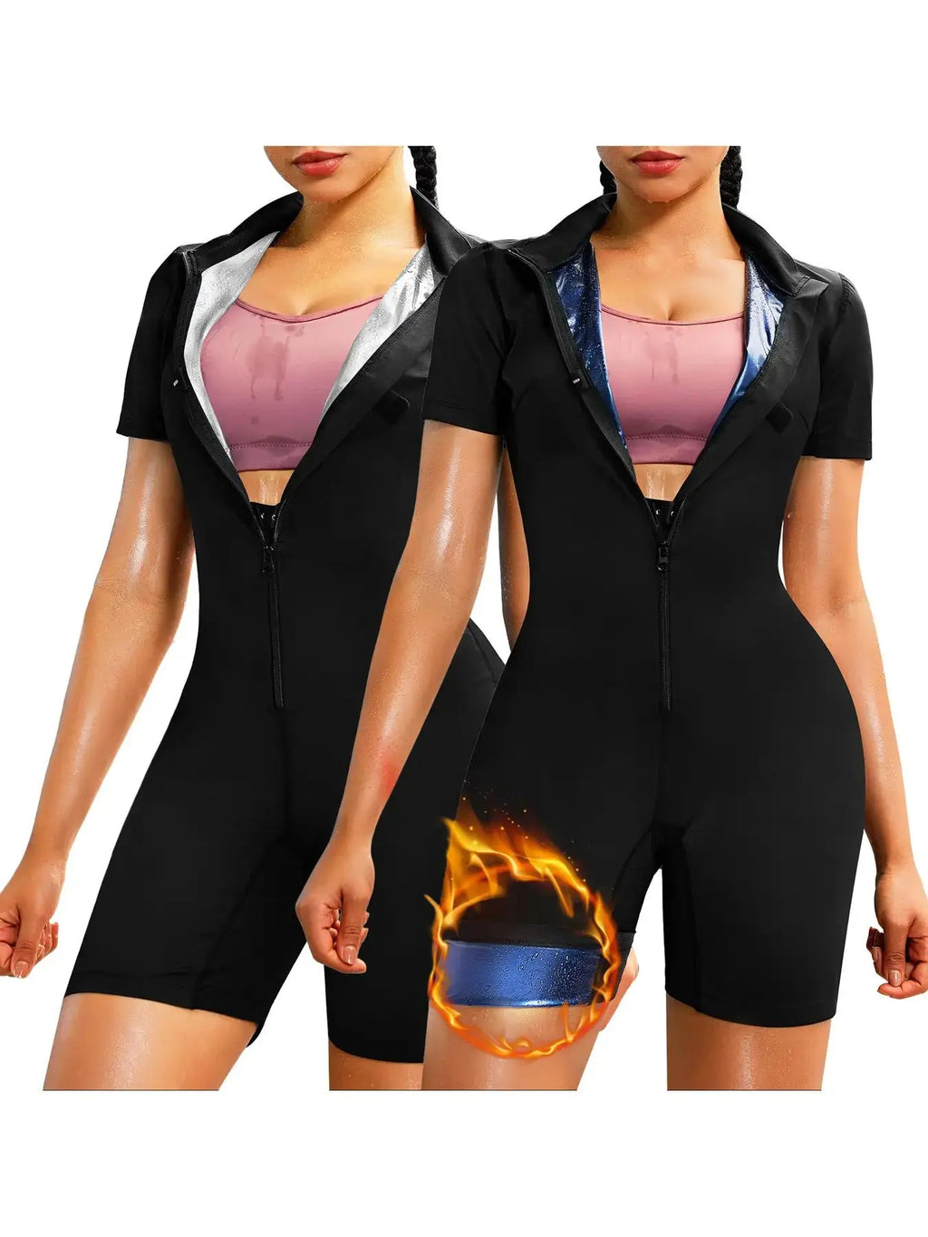 Women'S Sauna Shaping Bodysuit, 5-Time Sweat-Wicking Jumpsuit Women'S Waist Trainer Belly Fat Workout Sportswear, Fitness Activewear, Athletic Style Activewear