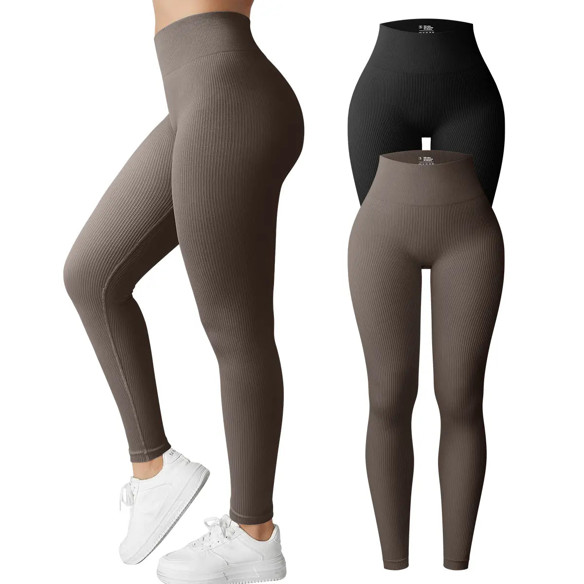 Women'S Yoga Pants Ribbed Seamless Workout High Waist Bell Bottoms Flare Leggings Comfort