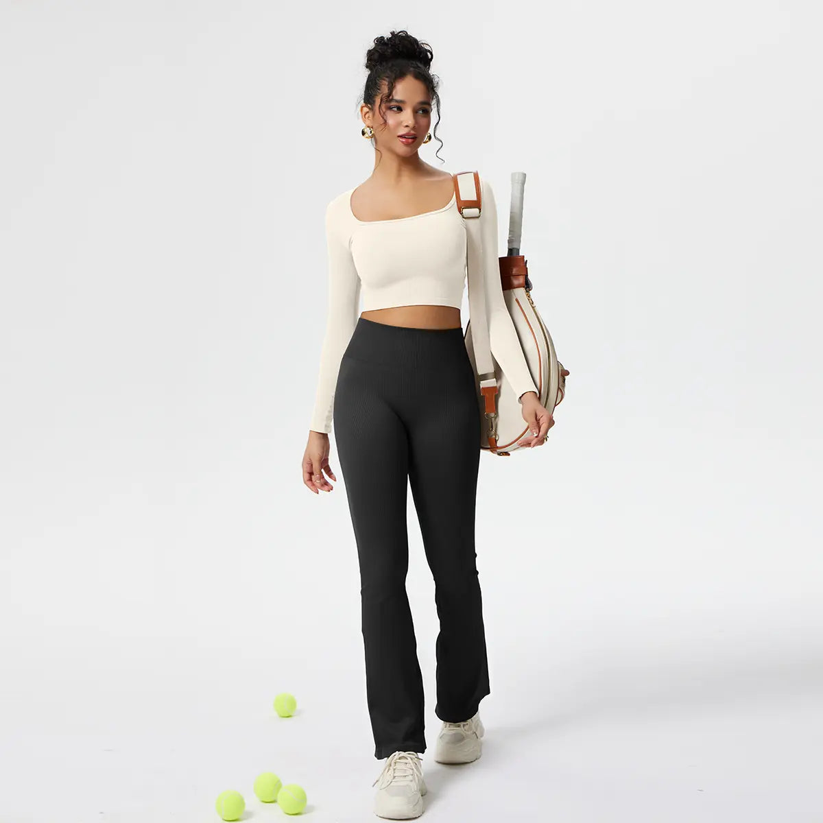 Women'S Yoga Pants Ribbed Seamless Workout High Waist Bell Bottoms Flare Leggings Comfort