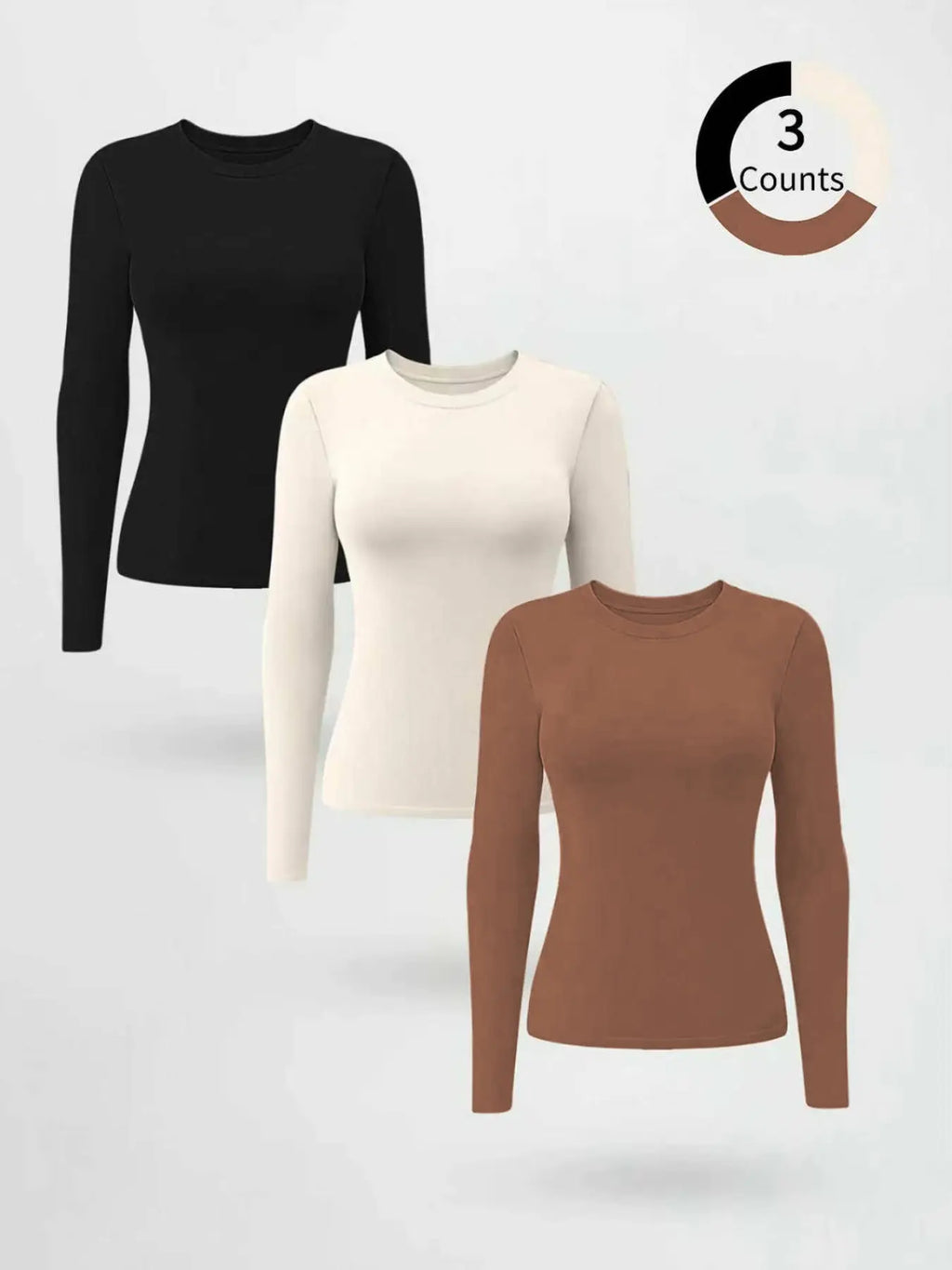 Women'S High Elasticity Slim Fit Sports Top, Casual Long Sleeve round Neck Tee for Gym Running, Quick-Dry Activewear for Spring & Fall, Athletic Fashion Activewear, Workout T Shirt
