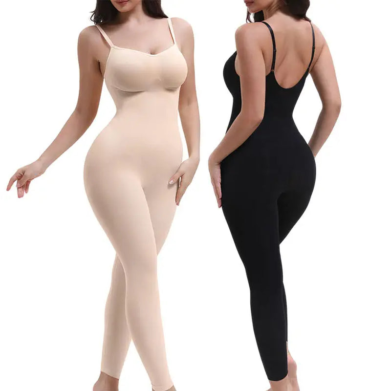 Full Body Shapewear Tummy Control High Waisted Leggings Stretchy Bodysuit Black Sculpting