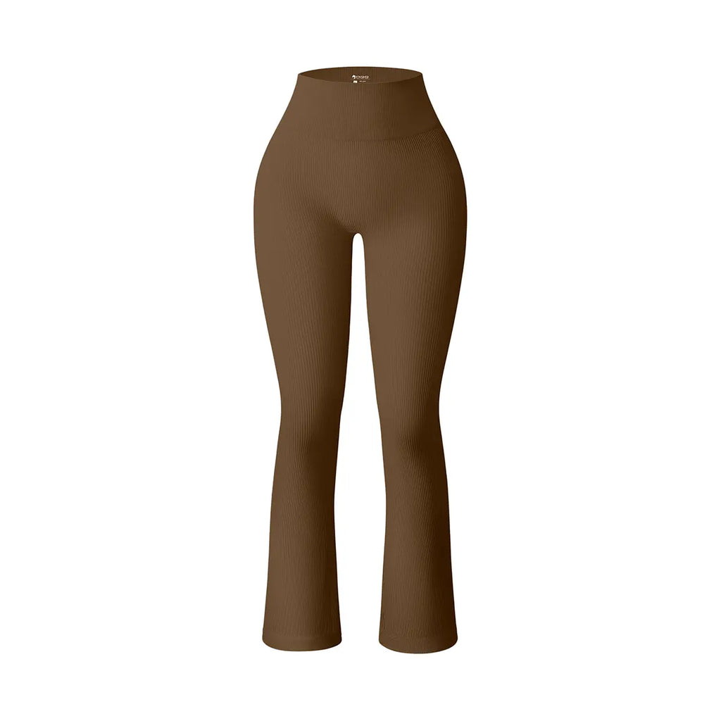 Women'S Yoga Pants Ribbed Seamless Workout High Waist Bell Bottoms Flare Leggings Comfort