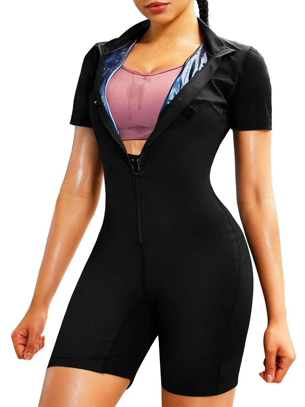 Women'S Sauna Shaping Bodysuit, 5-Time Sweat-Wicking Jumpsuit Women'S Waist Trainer Belly Fat Workout Sportswear, Fitness Activewear, Athletic Style Activewear