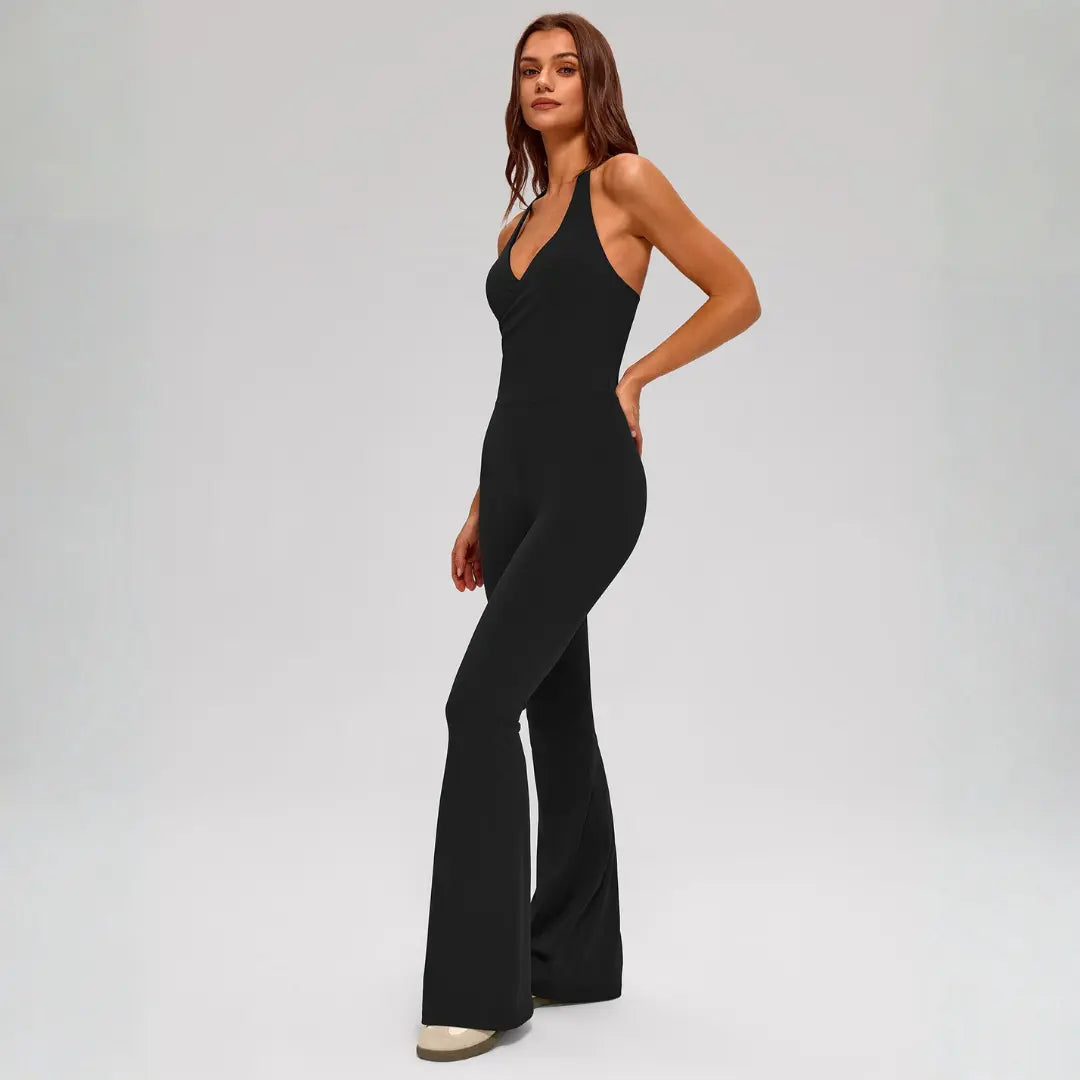 Women'S Backless Halter Sports Jumpsuit Tummy Control Buttery Soft Activewear for Daily Wear & Training
