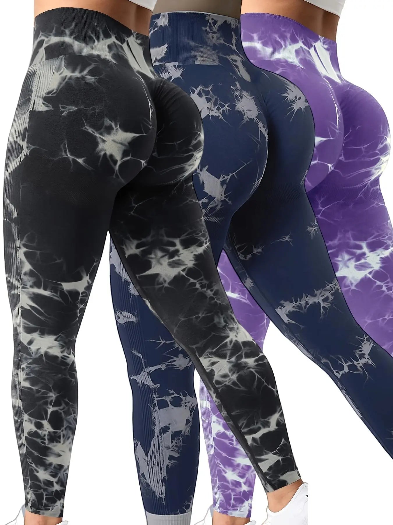 Women'S Solid High Waist Sports Leggings, Tummy Control Skinny Pants, Ladies' Sportswear Clothing for Indoor Outdoor Wear, Summer Outfits 2024, High Waisted Leggings, High Stretch Leggings, Gym Workout Leggings, Stretchy Workout Leggings